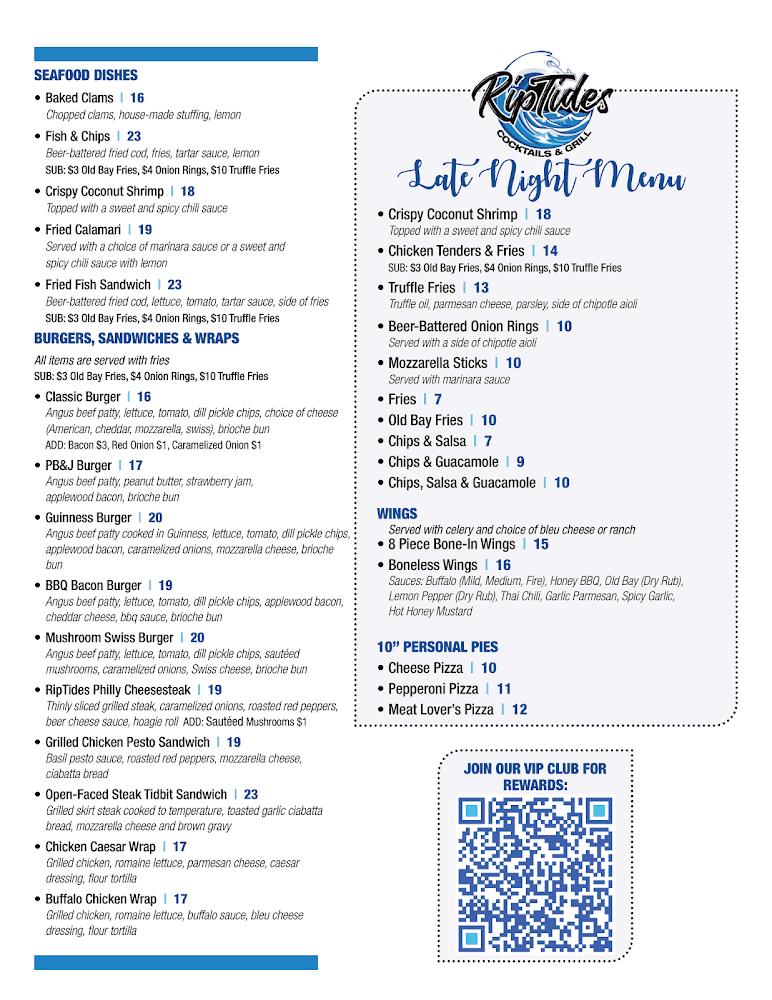 RipTides Cocktails and Grill Menu image 2